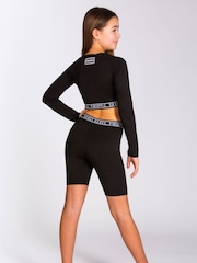 Pineapple Black Dance Girls Long Sleeve Crop Top - Image 4 of 6