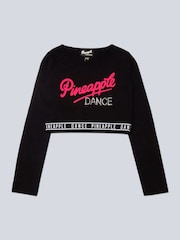 Pineapple Black Dance Girls Long Sleeve Crop Top - Image 5 of 6