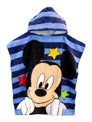 Character Blue Chrome Disney Mickey Mouse Swim & Beach Towel 100% Cotton Poncho - Image 1 of 5