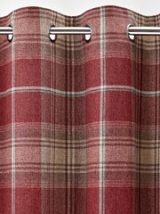 Red Stirling Check Eyelet Lined Curtains - Image 3 of 4