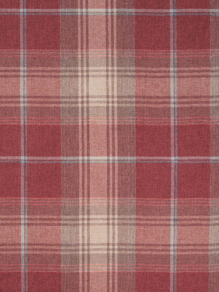 Red Stirling Check Eyelet Lined Curtains - Image 4 of 4