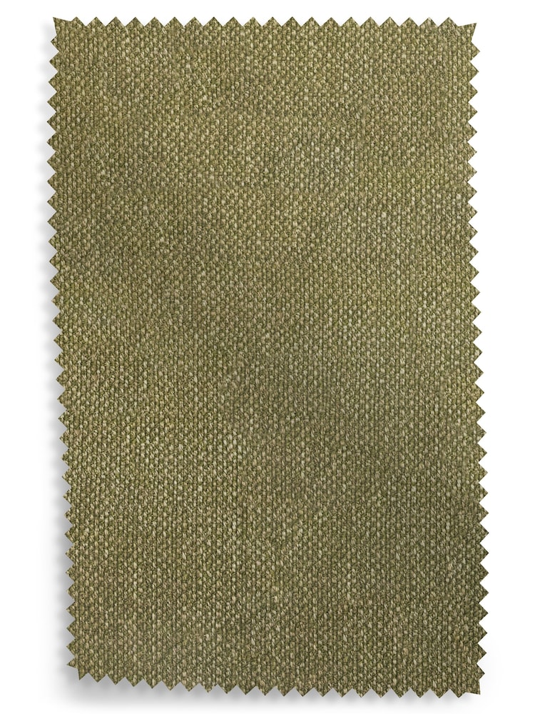Dark Moss Green Chunky Weave Mid Natural Fabric Swatch - Image 1 of 1