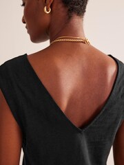 Boden Black Sleeveless Jersey Shift Dress - Image 4 of 5