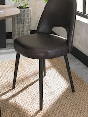Bentley Designs Set of 2 Brown Vintage Weathered Oak Upholstered Chairs - Image 1 of 4