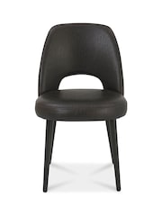 Bentley Designs Set of 2 Brown Vintage Weathered Oak Upholstered Chairs - Image 2 of 4