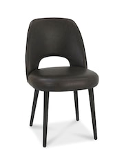 Bentley Designs Set of 2 Brown Vintage Weathered Oak Upholstered Chairs - Image 3 of 4
