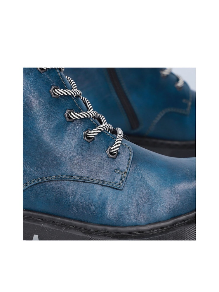 Rieker Womens Blue Zipper Shoes - Image 10 of 10
