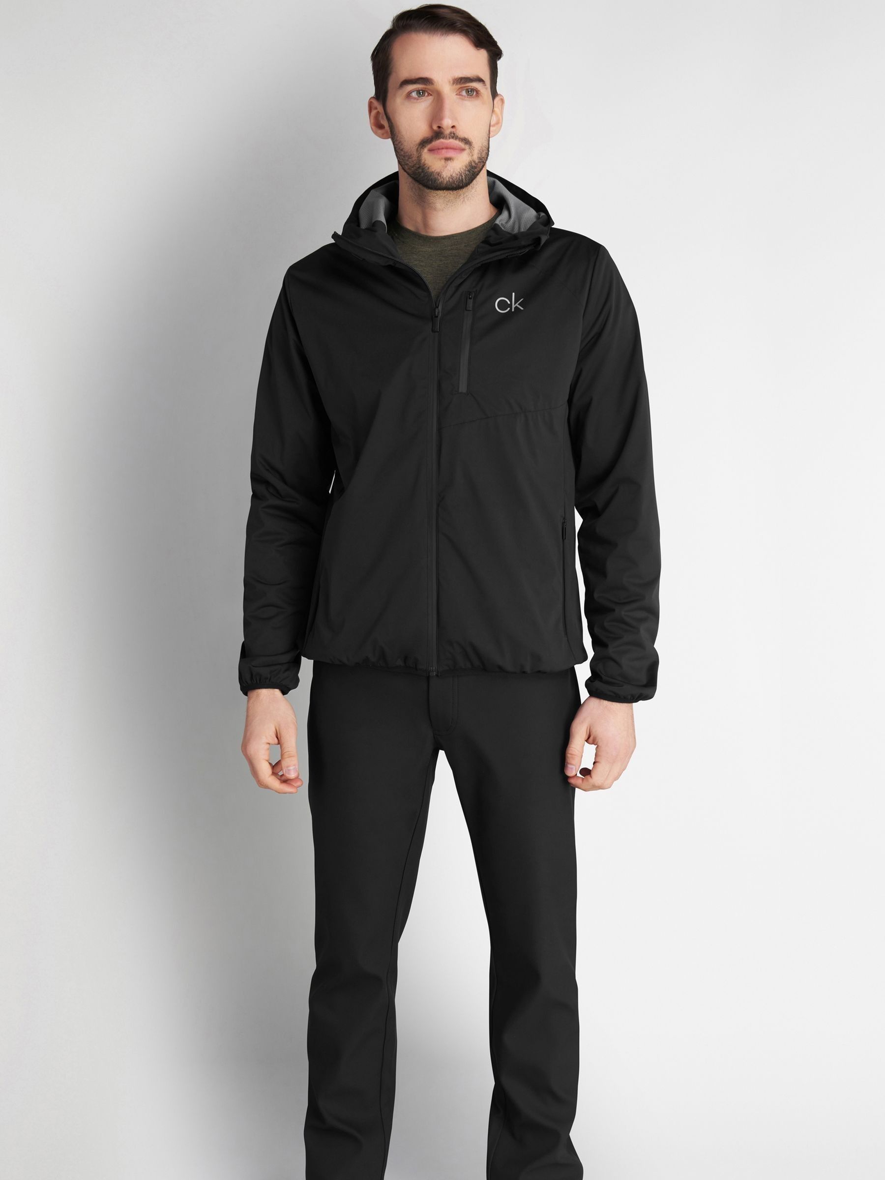 Buy Calvin Klein Golf Black Ultron Waterproof Hooded Jacket from Next USA