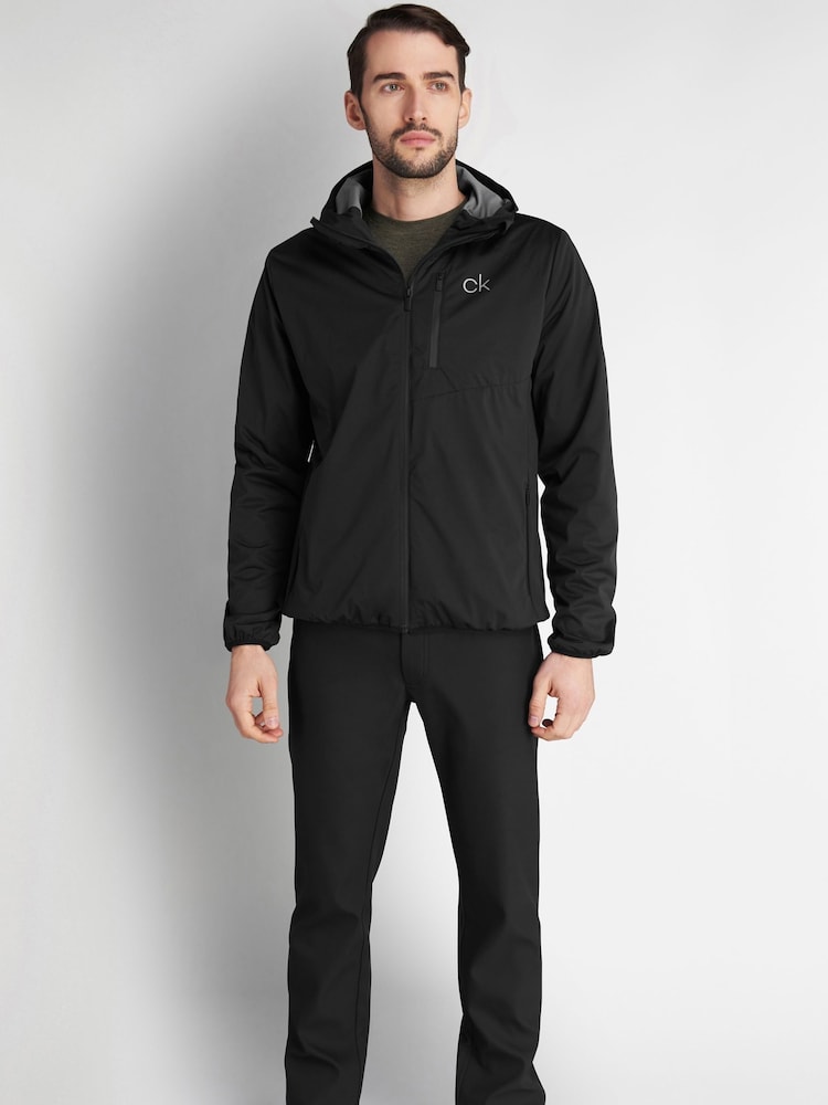 Calvin Klein Golf Black Ultron Waterproof Hooded Jacket - Image 2 of 7