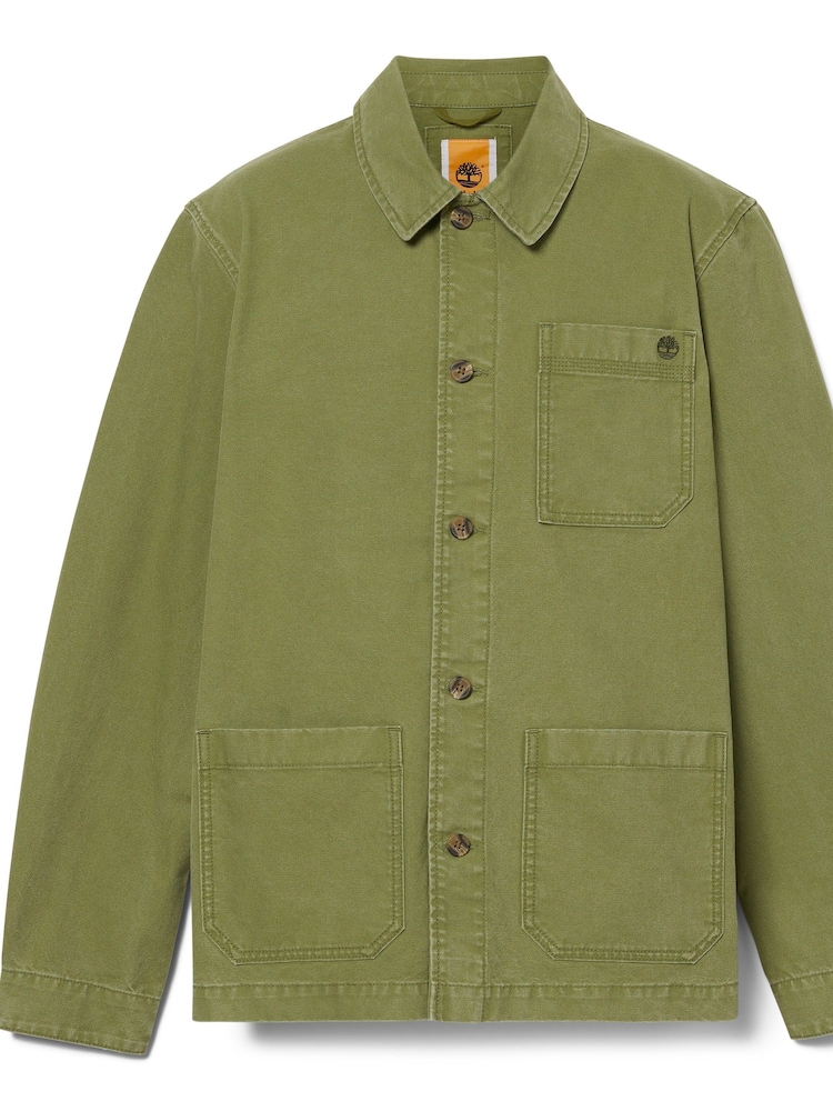 Timberland Green 100% Cotton Kempshire Washed Canvas Chore Jacket - Image 4 of 4