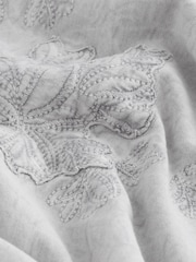 Grey 100% Cotton Washed Applique Floral Crew Neck Sweatshirt - Image 7 of 7