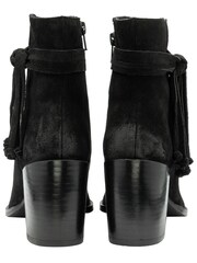 Ravel Black Suede Leather Block Heel Ankle Boots - Image 3 of 4