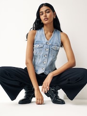 Mid Blue Denim Waistcoat - Image 1 of 8