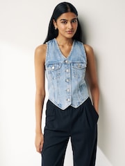 Mid Blue Denim Waistcoat - Image 3 of 8