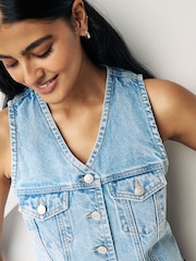 Mid Blue Denim Waistcoat - Image 5 of 8