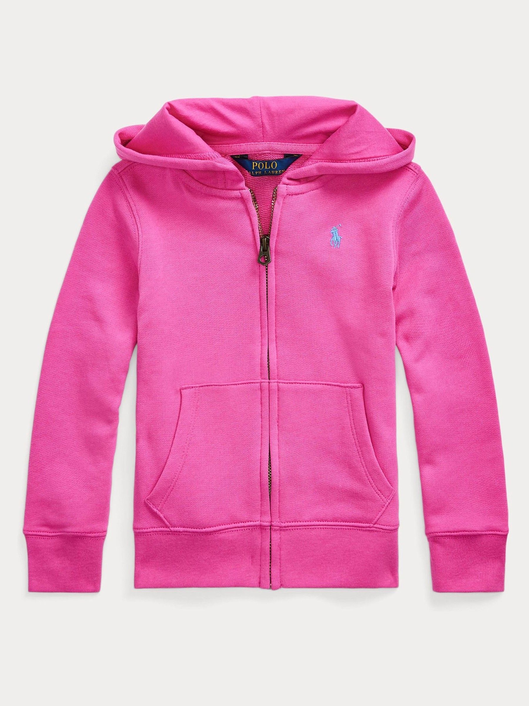 Buy Polo Ralph Lauren Girls Pink Terry Cotton Zip Up Hoodie from Next Luxembourg