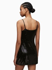 AllSaints Black Haddi Sequin Dress - Image 6 of 7