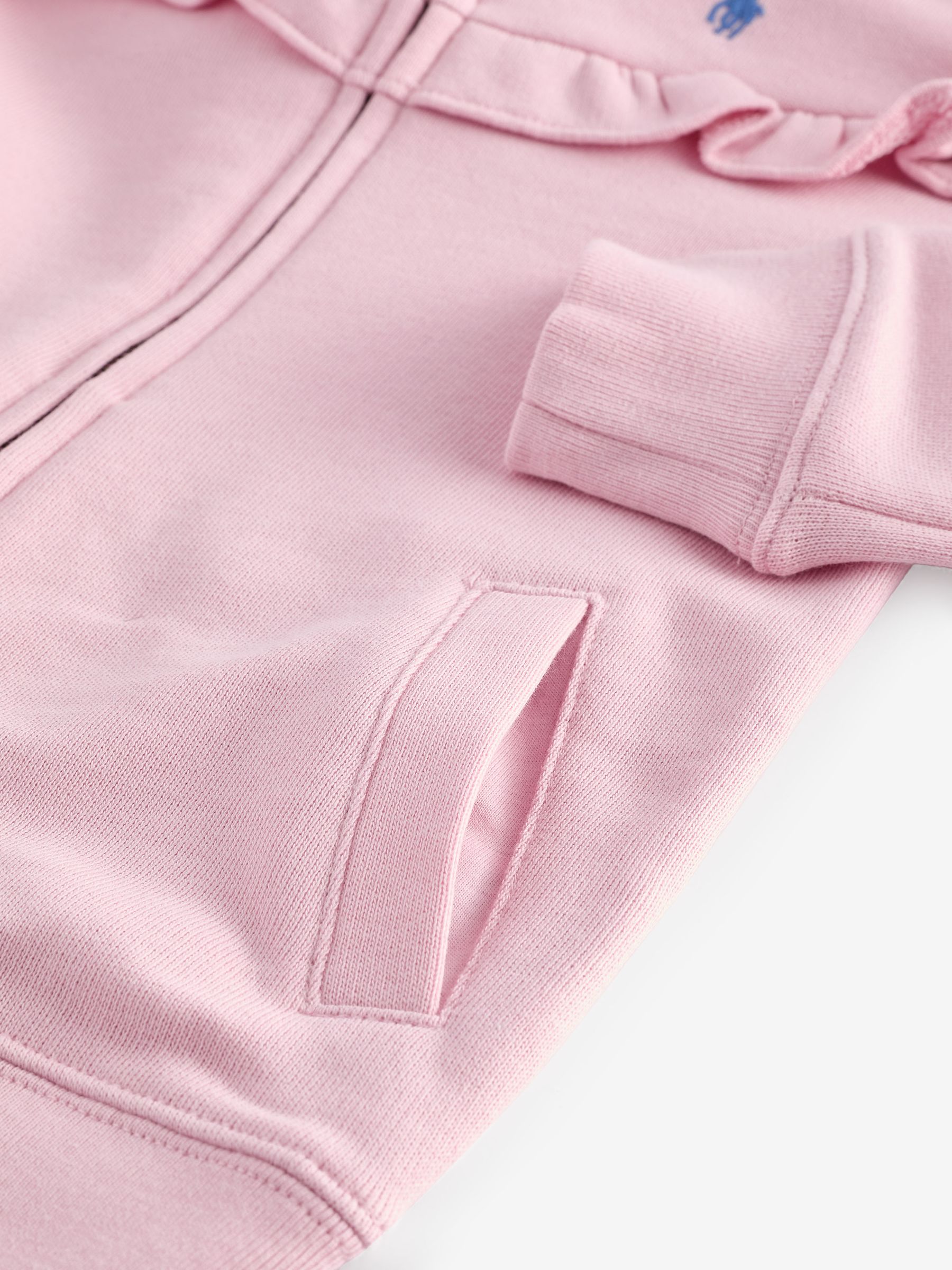 Buy Polo Ralph Lauren Girls Light Pink Ruffled Terry Zip Up