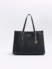 River Island Black Jacquard Panel Shopper Bag - Image 2 of 5