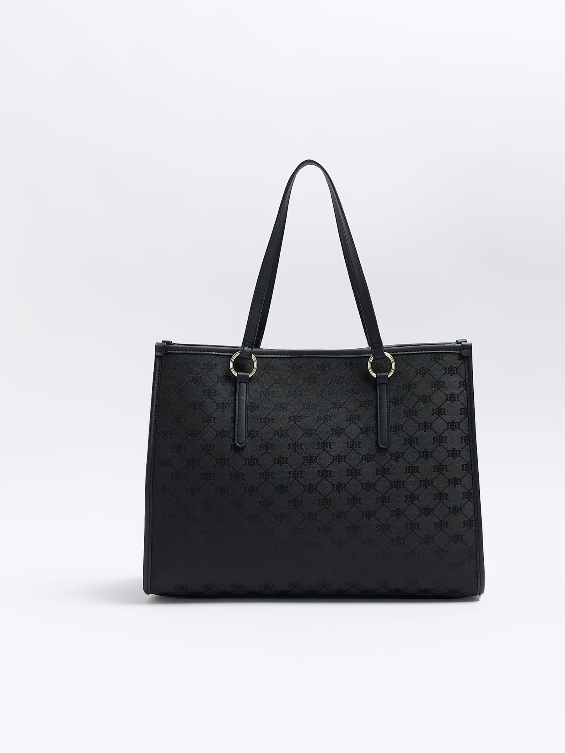 Buy River Island Black Jacquard Panel Shopper Bag from Next Luxembourg