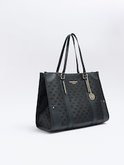 River Island Black Jacquard Panel Shopper Bag - Image 4 of 5