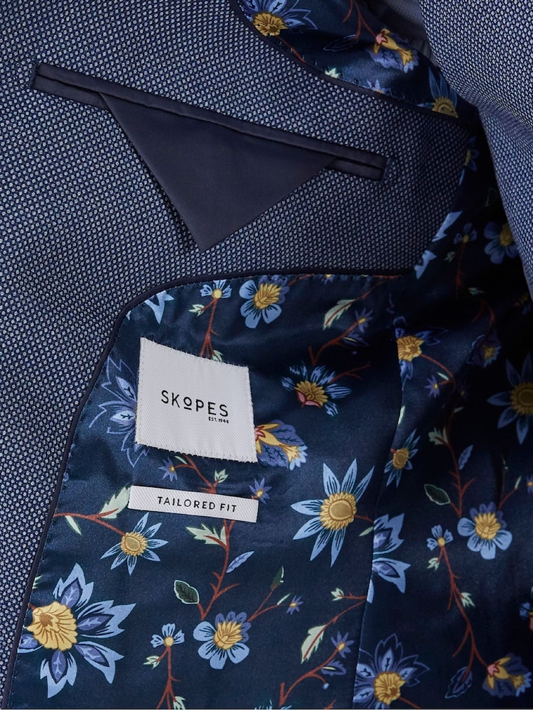 Skopes Blue Tailored Fit Watson Wool Blend Suit: Jacket - Image 4 of 4