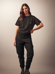 Long Tall Sally Black Cargo Cuffed Joggers - Image 1 of 5
