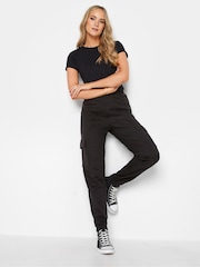 Long Tall Sally Black Cargo Cuffed Joggers - Image 3 of 5