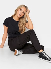 Long Tall Sally Black Cargo Cuffed Joggers - Image 4 of 5