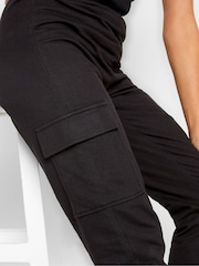 Long Tall Sally Black Cargo Cuffed Joggers - Image 5 of 5
