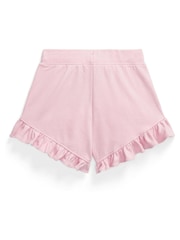 Polo Ralph Lauren Girls Pink Ruffled Stretch Mesh Shorts - Image 2 of 2