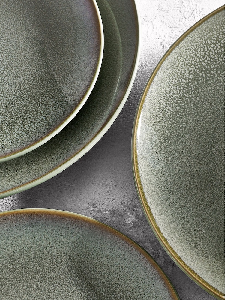 Sage Green Logan Reactive Glaze 12 Piece Dinner Set - Image 4 of 4