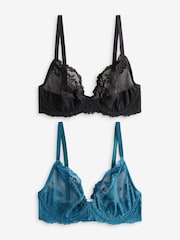 Schwarz & Petrol - Spitzen-BHs, 2er-Pack, DD+ - Bild 6 von 9