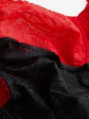 Red/Black DD+ Non Pad Full Cup Lace Detail Ultimate Comfort Bras 2 Pack - Image 11 of 11