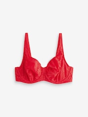 Red/Black DD+ Non Pad Full Cup Lace Detail Ultimate Comfort Bras 2 Pack - Image 8 of 11