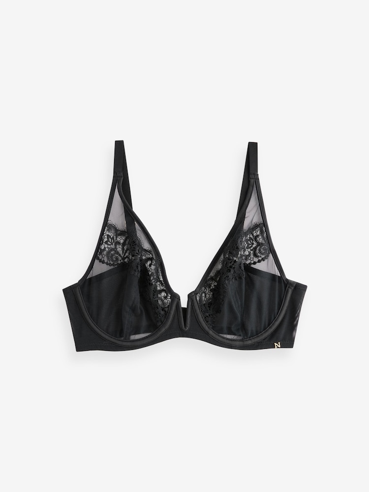 Noir - A-E Embroidered Bra - Image 4 of 6