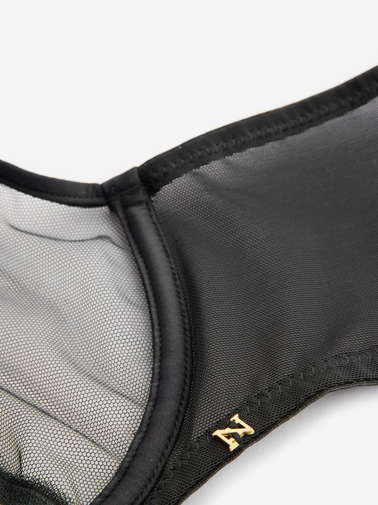 Noir - A-E Embroidered Bra - Image 6 of 6