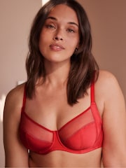 Red/Bright Pink/Neutral DD+ Non Pad Full Cup Bras 3 Pack with Side Support - Image 3 of 10
