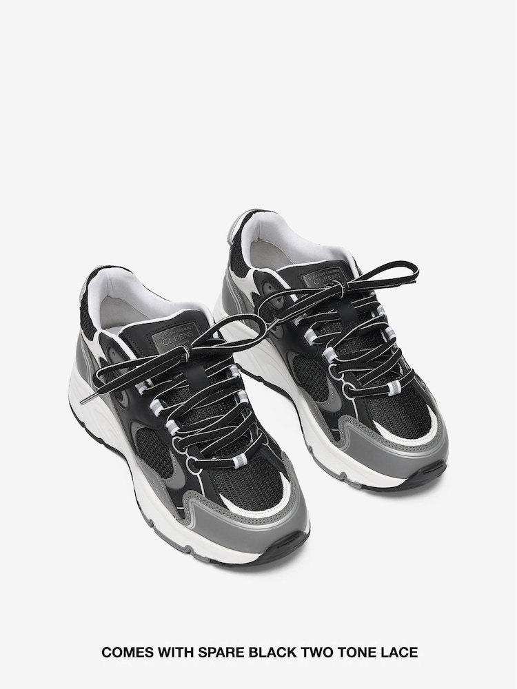 CLEENS Black/White Pulse Runner Trainers - Image 5 of 5