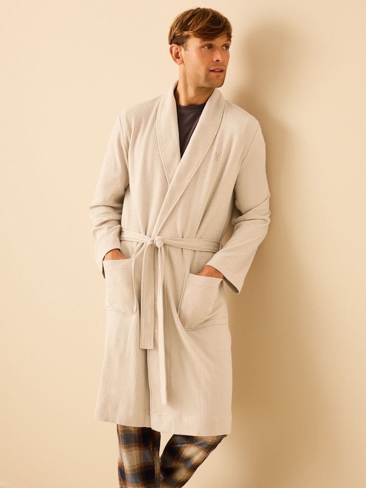 Stone Lightweight Waffle Dressing Gown - Image 1 of 5