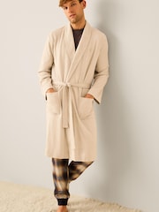Stone Lightweight Waffle Dressing Gown - Image 2 of 5