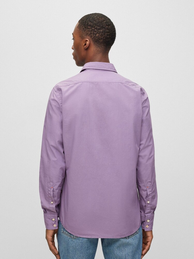 BOSS Purple Regular Fit Poplin Shirt - Image 2 of 6