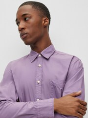 BOSS Purple Regular Fit Poplin Shirt - Image 5 of 6