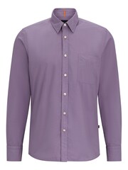 BOSS Purple Regular Fit Poplin Shirt - Image 6 of 6
