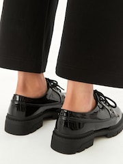 Black Patent Forever Comfort® Super Chunky Lace-Up Shoes - Image 2 of 7