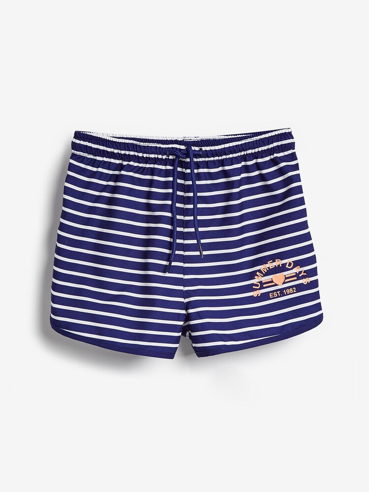 Navy/White Stripe Quick Dry Beach Shorts - Image 1 of 3 Navy/White Stripe Quick Dry Beach Shorts - Image 1 of 3