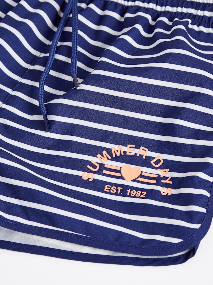 Navy/White Stripe Quick Dry Beach Shorts - Image 3 of 3