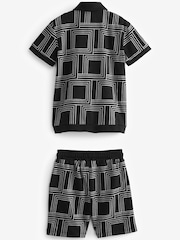 Monochrome Geo Jersey Shirt and Shorts Set (3-16yrs) - Image 6 of 7