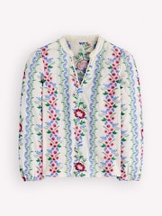 Boden Red Embroidered Cotton Popover Top - Image 7 of 7