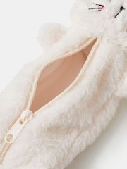 Accessorize Cream Fluffy Cat Pencil Case - Image 2 of 2